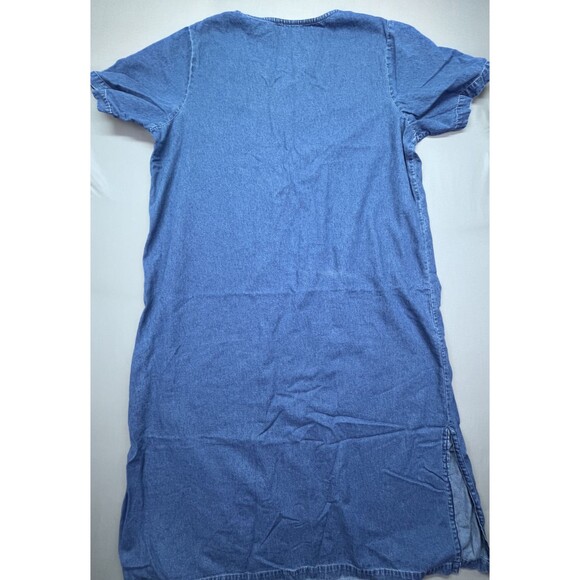 Silhouettes Denim Maxi Dress Womens 20W Short Sleeve‎ Modesty Patchwork Blue - Picture 12 of 16